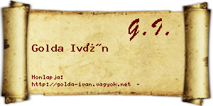 Golda Iván névjegykártya